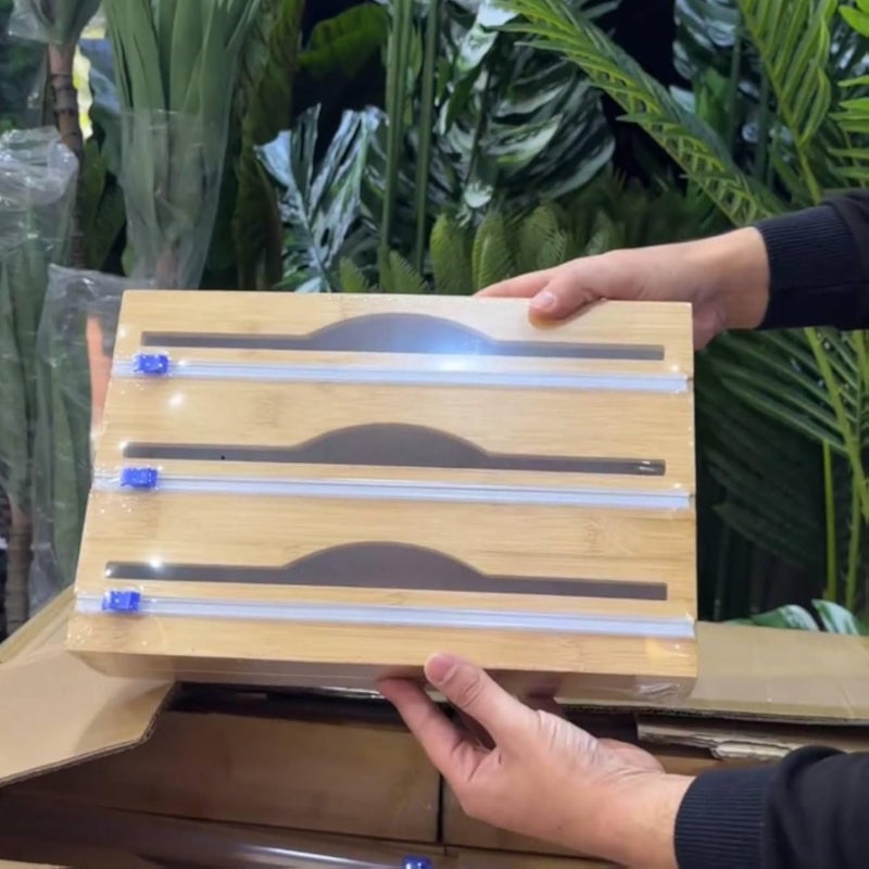 حلول تخزين ذكية للمطبخ (عرض خاص) احصل على حامل رقائق الألومنيوم الثلاثي "تخزين الخيزران" 3 × 1، حامل رقائق الألومنيوم لتخزين رقائق الألومنيوم والزبدة بسهولة. لدي - عام