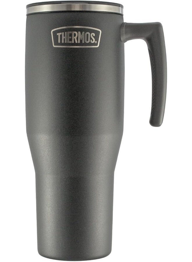 THERMOS STAINLESS STEEL VACUUM INSULATED GREY MUG WITH STRAW 1.1LTR - Image 2