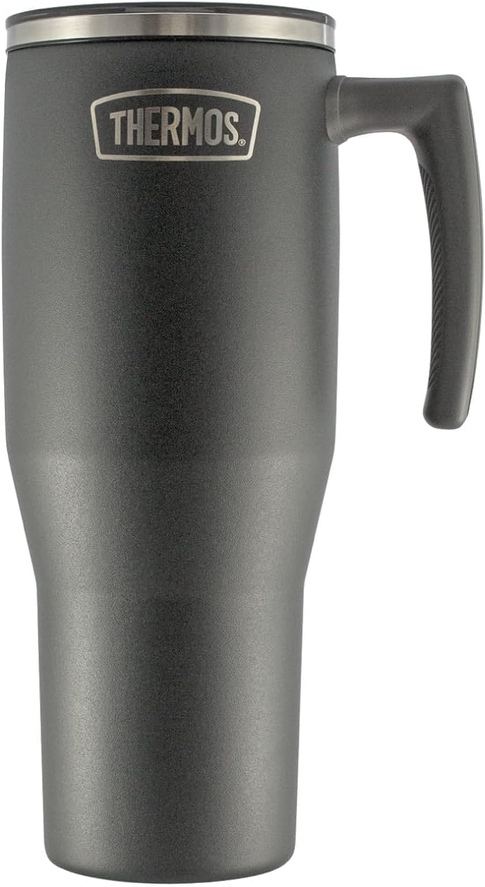 THERMOS STAINLESS STEEL VACUUM INSULATED GREY MUG WITH STRAW 1.1LTR - Image 2