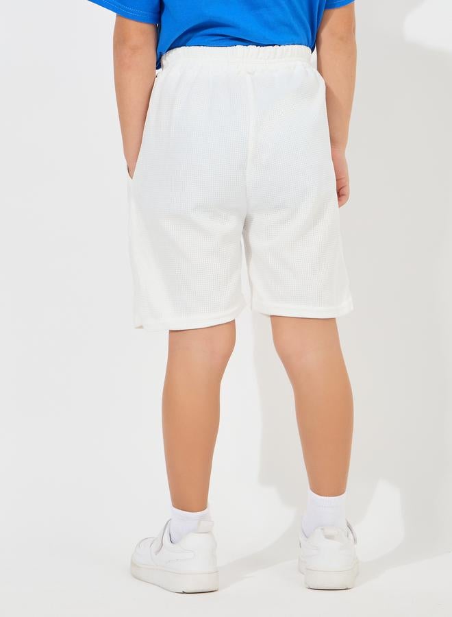 Styli Styli Bear Pocket Print Waffle Knit Shorts  - Image 4