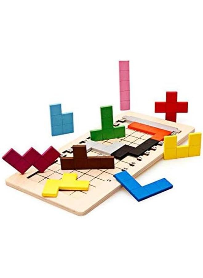 Joy & Learn Joy & LEARN Wooden Tetris Cube Puzzle  - Image 1
