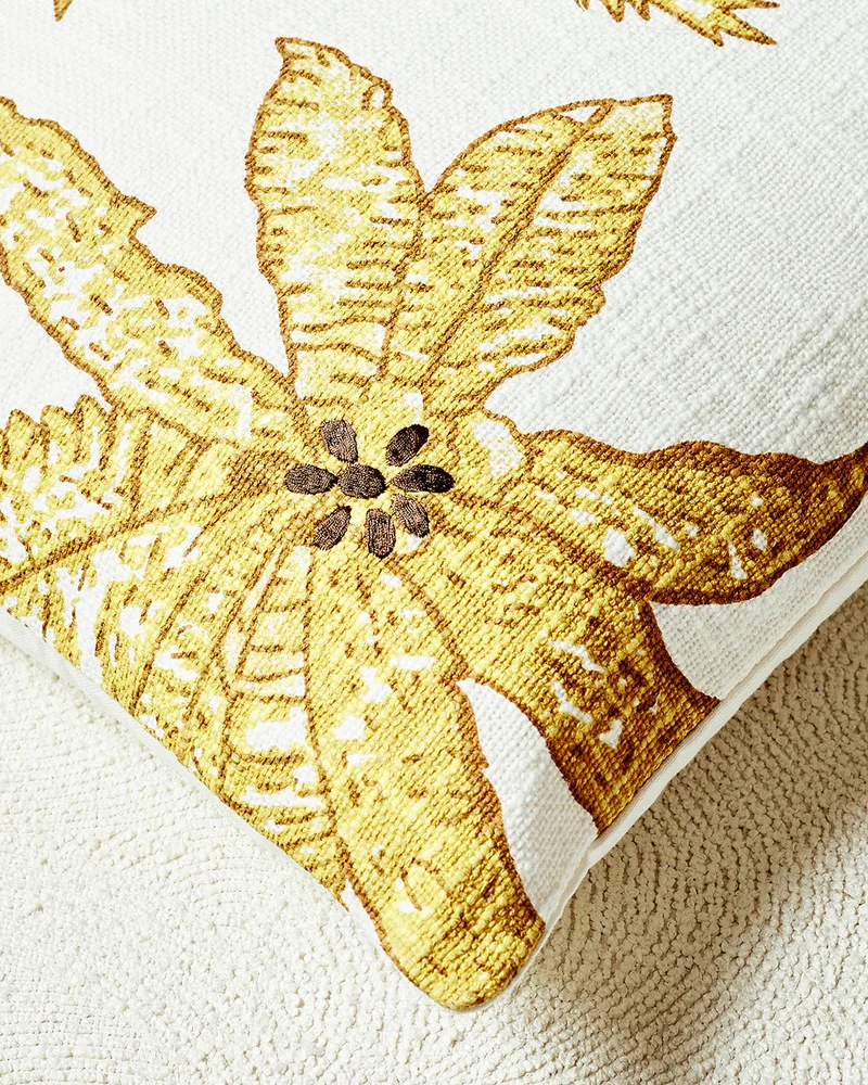 REDTAG Beige Leaf Printed Cushion
