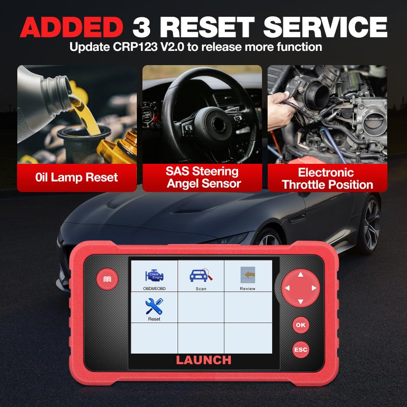 LAUNCH CRP123 V2.0 Elite OBD2 Scanner, 2025 New Engine/ABS/SRS/Transmission Car Diagnostic Tool With Oil Reset/Throttle Adaption/SAS Relearn , Check Engine Code Reader, Lifetime Free Update Scan Tool - Image 2