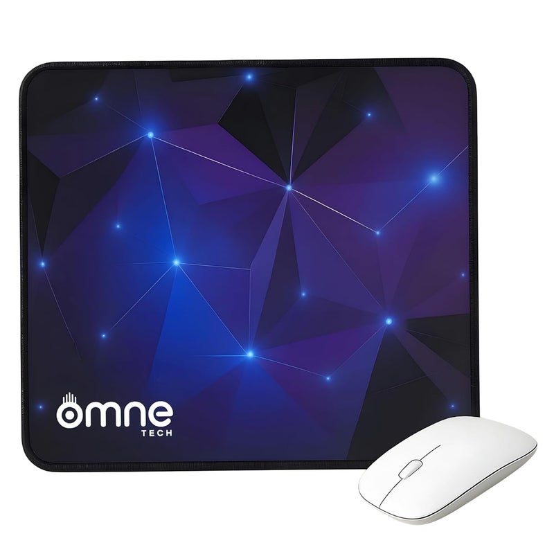 omne TECH Mousepad for Desk | Smooth Waterproof Surface, Anti-Slip Rubber Base, Durable & Comfortable Mouse Pad for Office, Laptop & Computer (Multicolour) (Blue) - Image 1