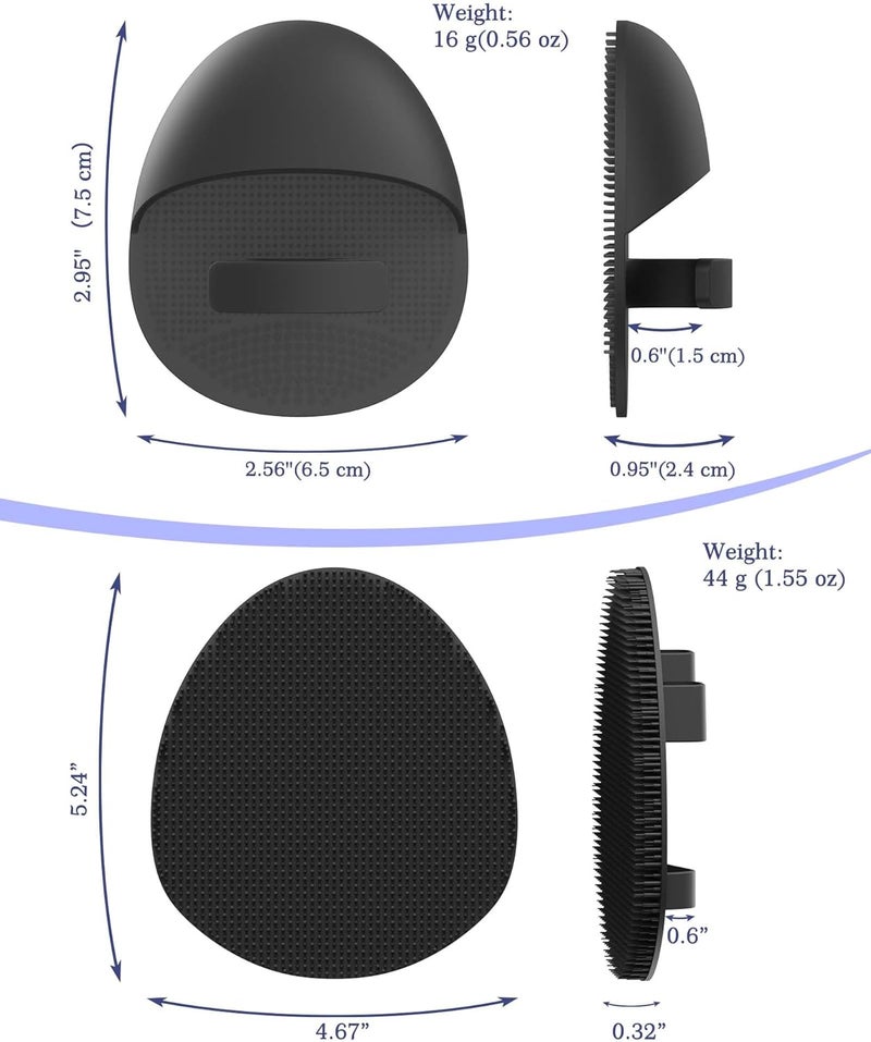 Manmihealth 157 Cute Silicone Body Scrubber Soft Shower Brush Face Scrubber Set 3 PCS PawShaped Silicone Back Brush Body Facial Scrubber with SuperSoft Bristles CombinationBlackSet - Image 3