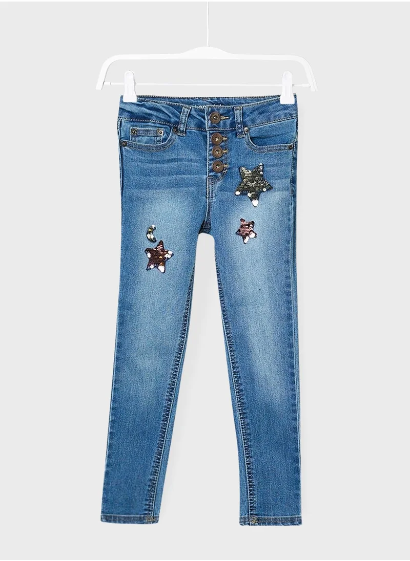 Aeropostale Kids Sequin Detail Jeans
