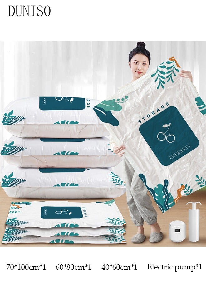 DUNISO Combo Vacuum Storage Bag with Electric Pump, 6 Pack(2Jumbo + 2 Large + 2Medium) of Reusable Compression Bags,Vacuum Seal Bags, Reusable Space Saver Bags for Clothes, Mattress, Blanket, Duvets, Pillows, Quilt, Travel - Image 2