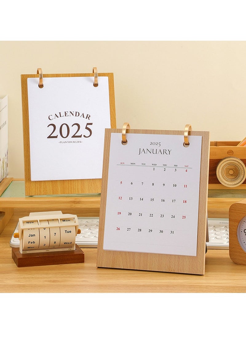 Generic Calendar 2025 Desk Standing Calendars Daily Weekly Monthly Planner Table Schedule Office School Supplies Coil Calendar  - Image 1
