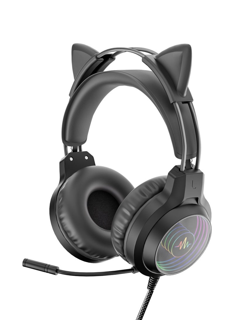 Gaming Headset PC Headset with 7.1 Surround Sound, Noise Canceling Over Ear USB Wired Headphones with Microphone  RGB LED Light, Wired Gaming Headphones with 360° Pickup Microphone - Image 2