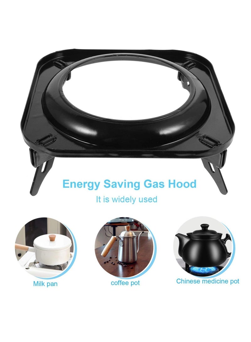 Steel Wok Rack Ring Cast Iron Stove Trivets Cooktop Range Pan Holder Stand Milk Pot Burner Grate for Gas Hob Compatible with Most (7.5 Inch Black) - Image 4