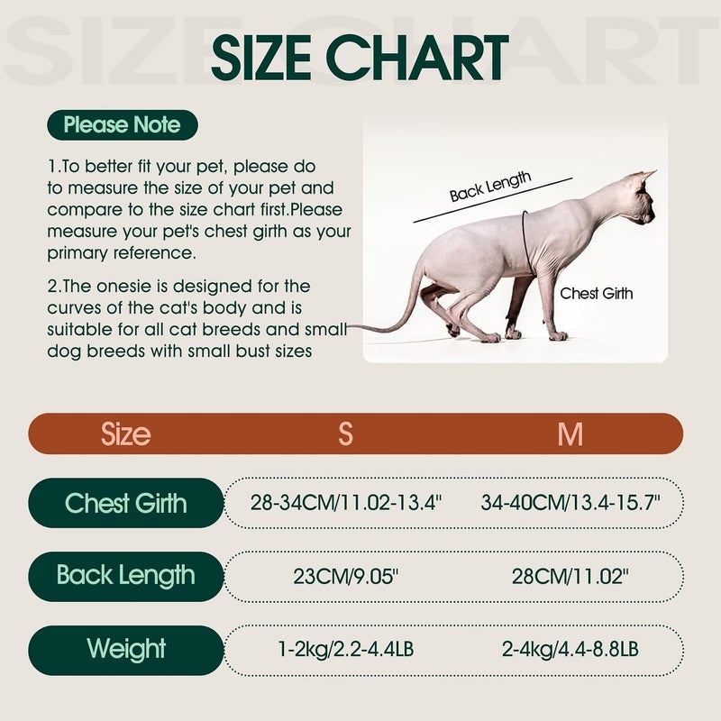 Kuoser Flexible purchase choices Cat Surgery Recovery Suit, Female Male Soft Onesie Spay Neuter Suit for Cats, Abdominal Wounds Anti-Licking Cat Body Suits for Skin Diseases, Kitten Surgical Collar Cone Alternative Natural material - Image 2