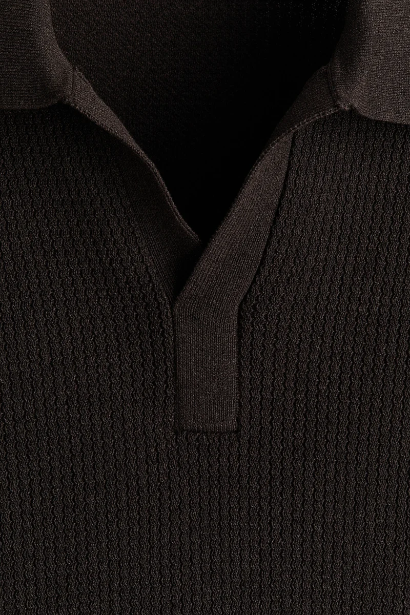 H&M  Regular Fit Cable-knit polo shirt for Men | Best Price UAE