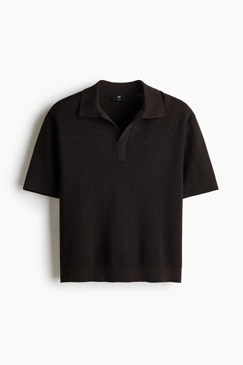 H&M  Regular Fit Cable-knit polo shirt for Men | Best Price UAE