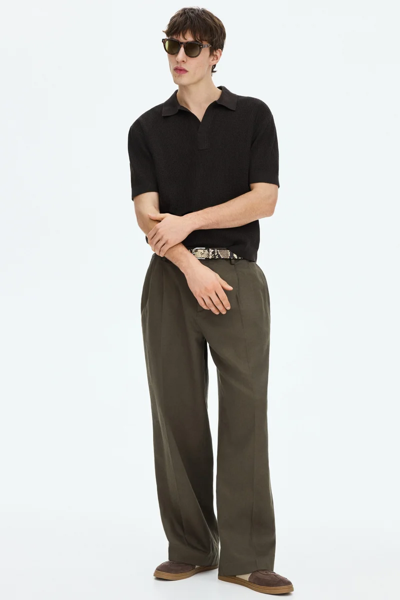 H&M  Regular Fit Cable-knit polo shirt for Men | Best Price UAE