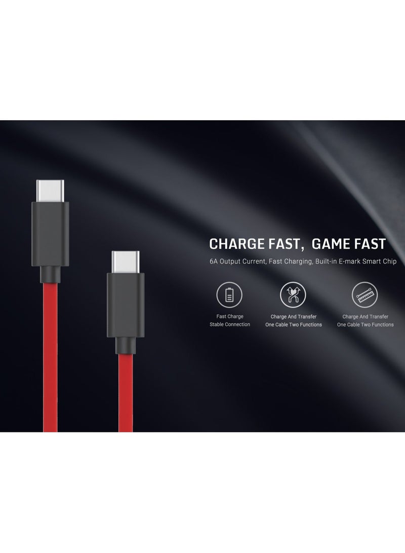 Nubia Type-C to Type-C 6A Fast Charging Cable – 1M USB-C Cable with E-Marker Smart Chip for Fast Charging & Gaming redmagic - Image 3