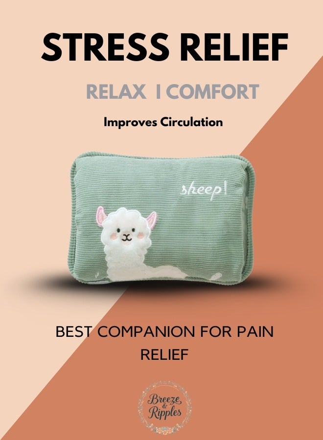 Breeze & Ripplez™ Dual comfort electric rechargeable heating water bag soft fleece cover for pain relief advanced leak proof technology fast heating large size