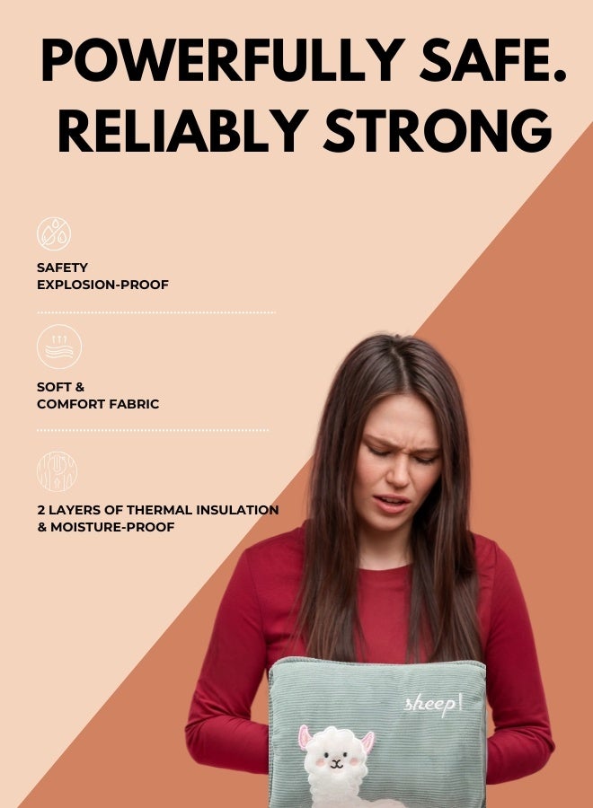 Breeze & Ripplez™ Dual comfort electric rechargeable heating water bag soft fleece cover for pain relief advanced leak proof technology fast heating large size