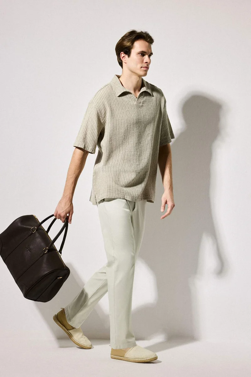 ديفاكتو Relax Fit Cotton Short Sleeve Shirt
