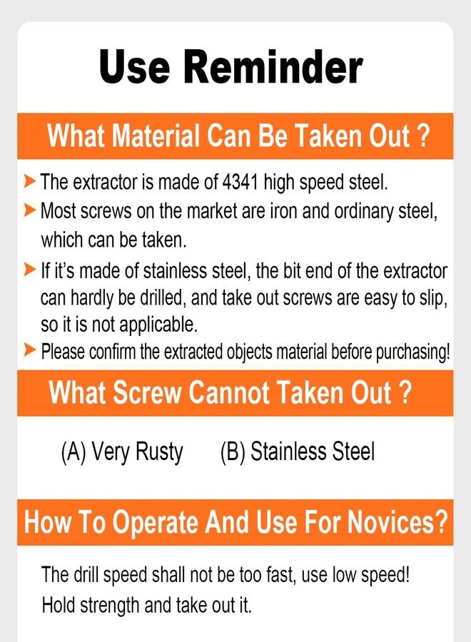 Omninmo Damaged Screw Extractor Kit, Stripped Screw Extractor Set, Titanium Extractor Broken Wire Maintenance Tools Stud DIY Screw Removal Tool, Broken Bolt Extractor and Screw Remover Set - Image 3