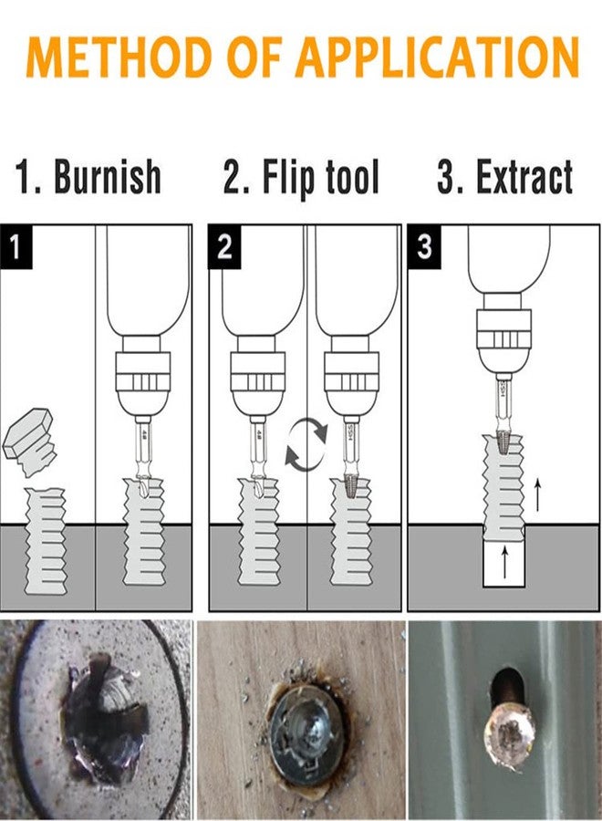 Omninmo Damaged Screw Extractor Kit, Stripped Screw Extractor Set, Titanium Extractor Broken Wire Maintenance Tools Stud DIY Screw Removal Tool, Broken Bolt Extractor and Screw Remover Set - Image 4