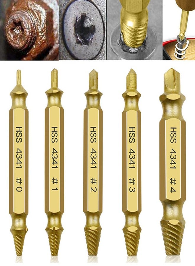 Omninmo Damaged Screw Extractor Kit, Stripped Screw Extractor Set, Titanium Extractor Broken Wire Maintenance Tools Stud DIY Screw Removal Tool, Broken Bolt Extractor and Screw Remover Set - Image 1