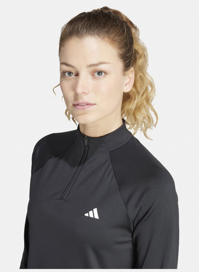 Adidas workout essentials minimal branding 1/4 zip cover up women's track top - Image 3