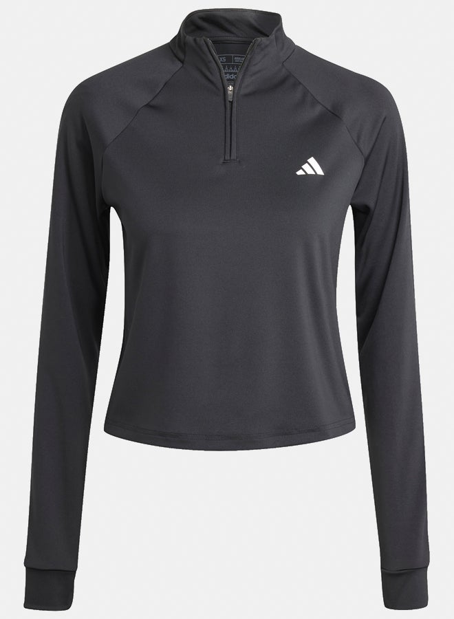 Adidas workout essentials minimal branding 1/4 zip cover up women's track top - Image 2