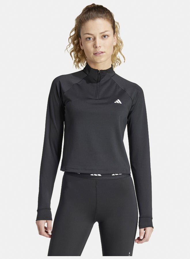 Adidas workout essentials minimal branding 1/4 zip cover up women's track top - Image 1