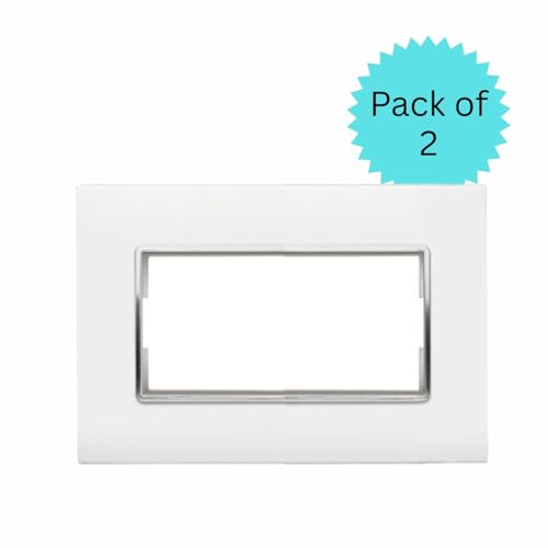 Anchor by Panasonic Penta 4 Module Gina Cover Plate with Chrome Collar for Switch Board (White, 65804-2) - Image 2