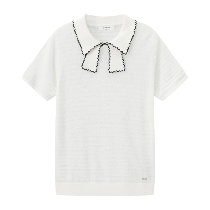 Balabala Kids Girls Lapel Sweater
