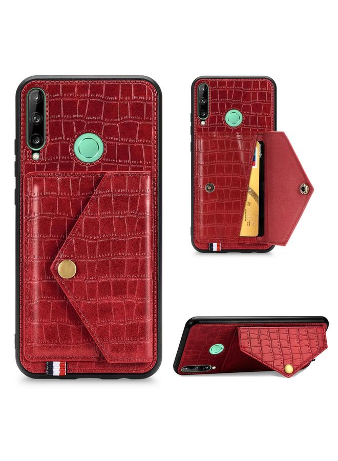 S-TOP Case For Huawei Y7P/P40 Lite E Crocodile Pattern Envelope Card Package Phone Case With Magnet And Bracket Function - Image 2