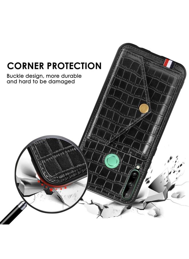 S-TOP Case For Huawei Y7P/P40 Lite E Crocodile Pattern Envelope Card Package Phone Case With Magnet And Bracket Function - Image 4