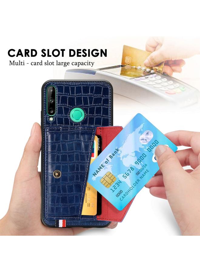 S-TOP Case For Huawei Y7P/P40 Lite E Crocodile Pattern Envelope Card Package Phone Case With Magnet And Bracket Function - Image 5