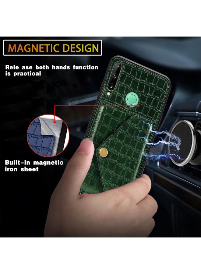 S-TOP Case For Huawei Y7P/P40 Lite E Crocodile Pattern Envelope Card Package Phone Case With Magnet And Bracket Function - Image 3