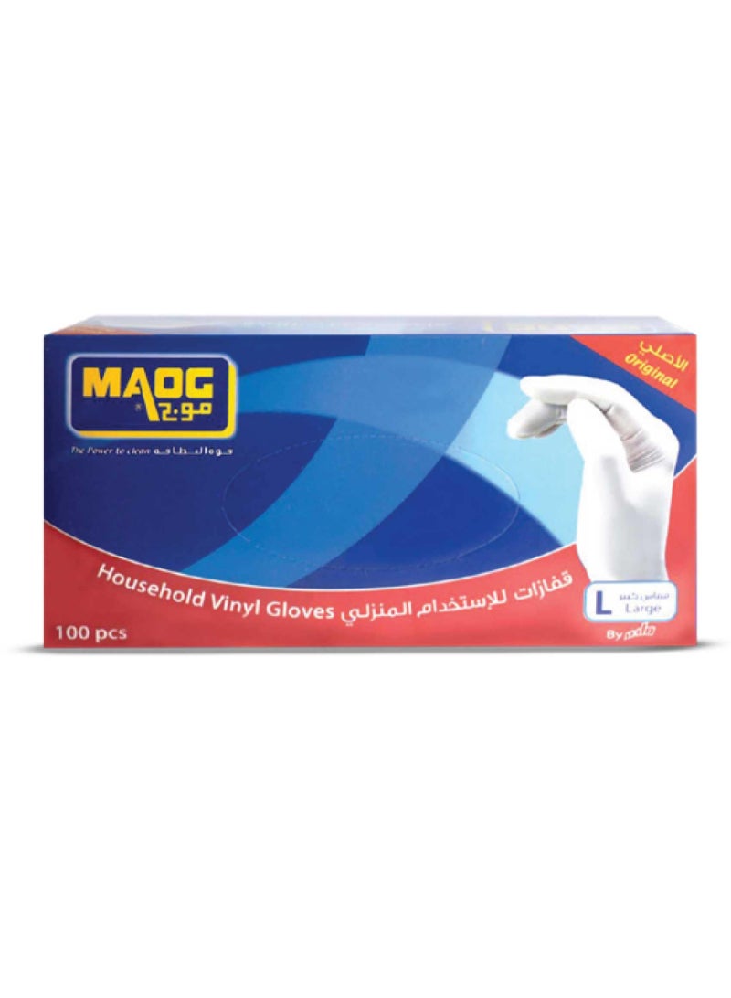 Maog household vinyl gloves large size 100 pieces