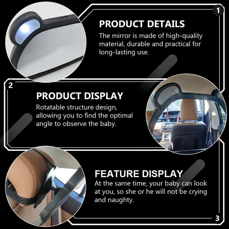 Wide Angle Shatterproof Rearview Mirror For Backseat Observation In Car - Image 5