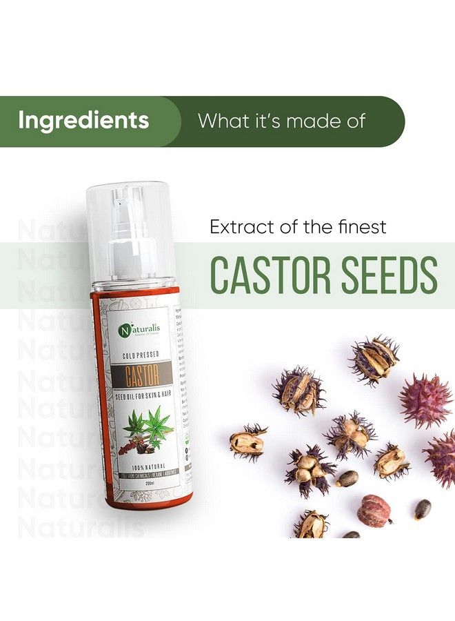 Naturalis Essence Of Nature Cold Pressed Carrier Oil For Skin Lightening Pigmentation Stretch Marks Acne Scars Wrinkles Aging 200 Ml (Castor) (Castor Oil) - Image 4