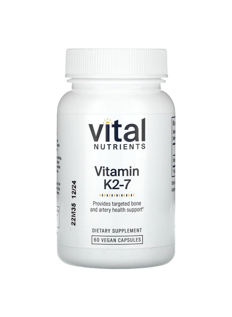 Vital Nutrients Vitamin K2-7, 60 Vegan Capsules (180 mcg per Capsule)