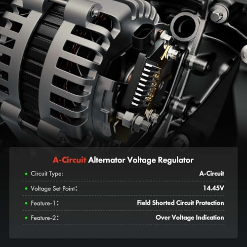 A-Premium Alternator Voltage Regulator Compatible with Ford Crown Victoria 1993-1994, Contour 1995-2000 & Lincoln Town Car 1993-1994 & Mercury Cougar 1999-2000, Mystique, 2.0L 2.5L 4.6L, 14.45V - Image 2