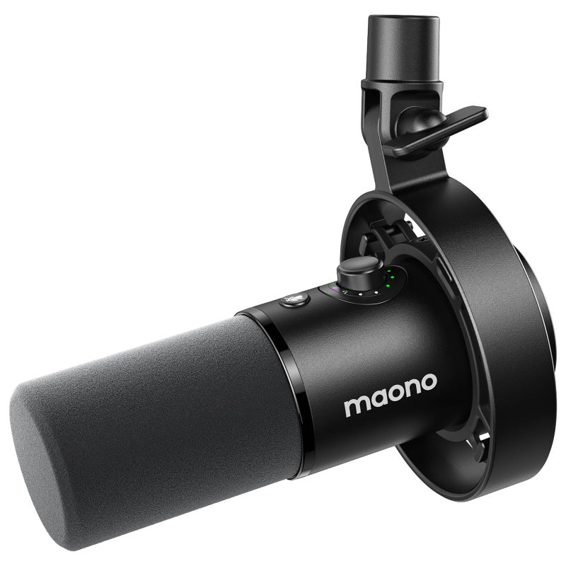 Maono ميكروفون ديناميكي MAONO - XLR USB لتسجيل البودكاست: لتسجيل الصوت، إنشاء المحتوى، الاستوديو المنزلي، التعليق الصوتي، مع 192kHz/24bit، تقليل الضوضاء، زيادة الميكروفون، المراقبة، كتم الصوت (PD300X) - Image 1