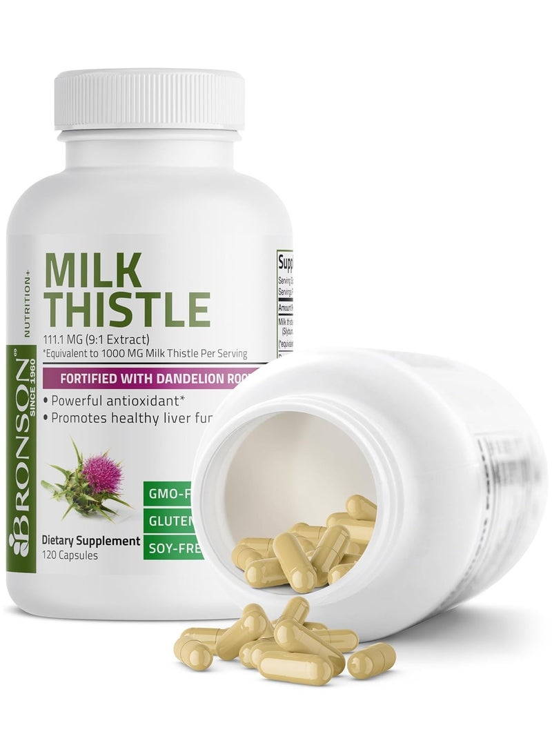 Bronson Silymarin Milk Thistle Extract 1000mg 120 Veg Capsules  - Image 2