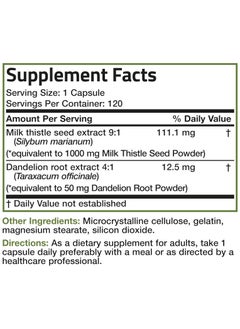 Bronson Silymarin Milk Thistle Extract 1000mg 120 Veg Capsules  - Image 3