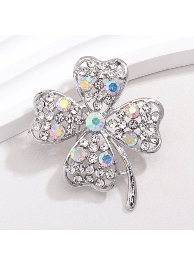 Mark Fairwhale New Four Leaf Clover Glass Alloy Brooch