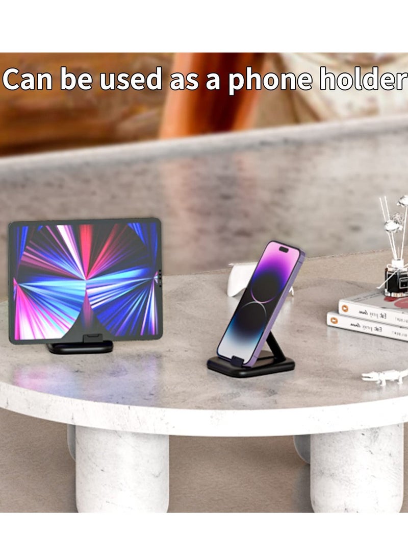 Versatile USB Adapter Cable Organizer with Card Slot Eject Pin & Makeup Mirror, USB C to USB C/Micro USB/IP Port/USB A Converter, Perfect Phone Holder (Black)  - Image 4