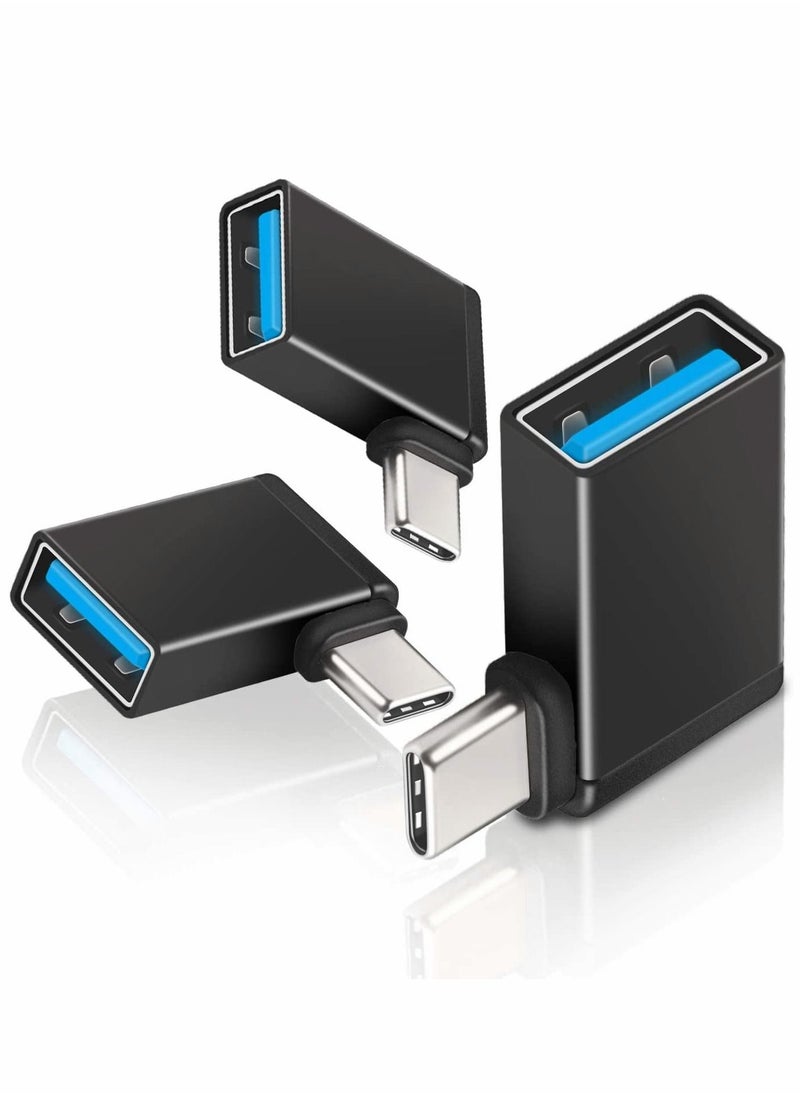 Right Angle USB C to USB Adapter, UseBean Aluminum 90 Degree USB-C to USB 3.0 Converter, Type C OTG, for MacBook Pro 2020, for iPad Pro, for Samsung Notebook 9 (3-Pack)