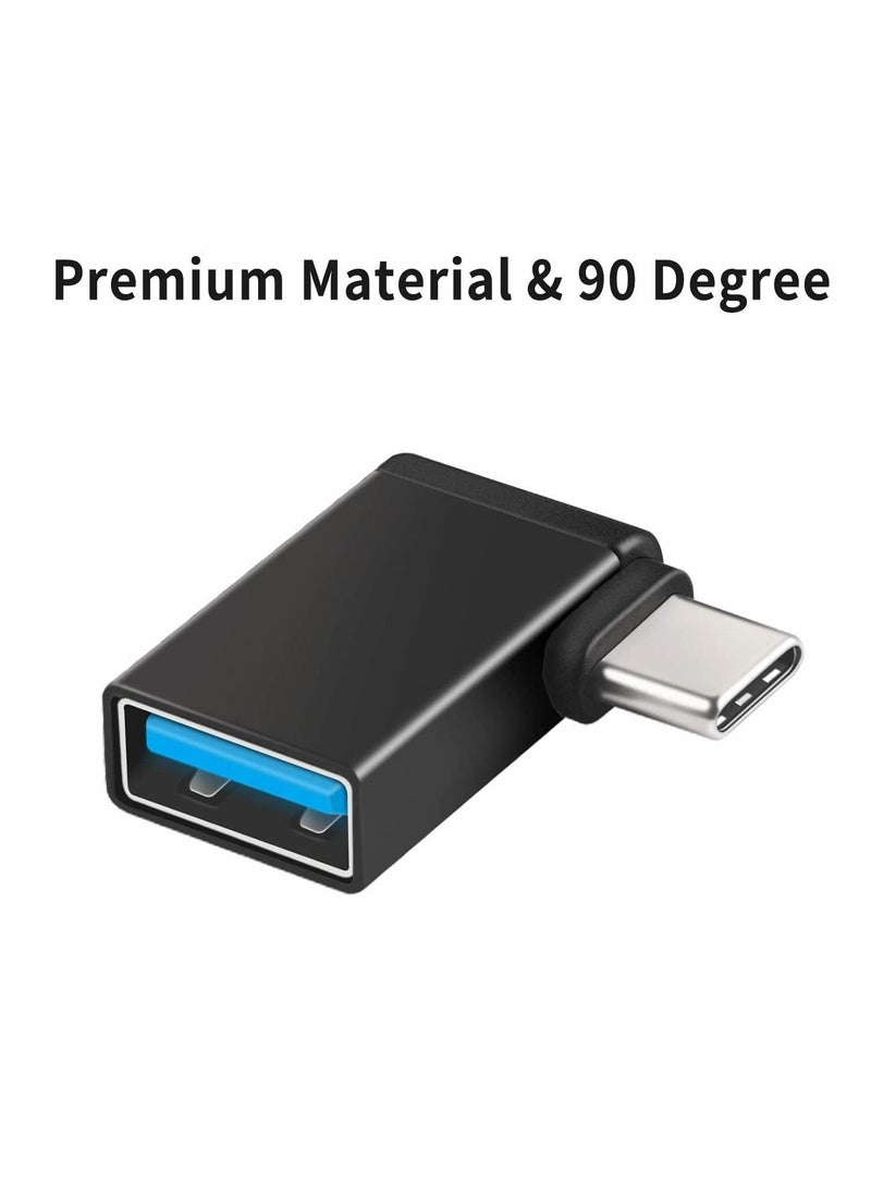 Right Angle USB C to USB Adapter, UseBean Aluminum 90 Degree USB-C to USB 3.0 Converter, Type C OTG, for MacBook Pro 2020, for iPad Pro, for Samsung Notebook 9 (3-Pack)