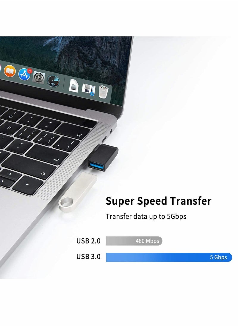Right Angle USB C to USB Adapter, UseBean Aluminum 90 Degree USB-C to USB 3.0 Converter, Type C OTG, for MacBook Pro 2020, for iPad Pro, for Samsung Notebook 9 (3-Pack)