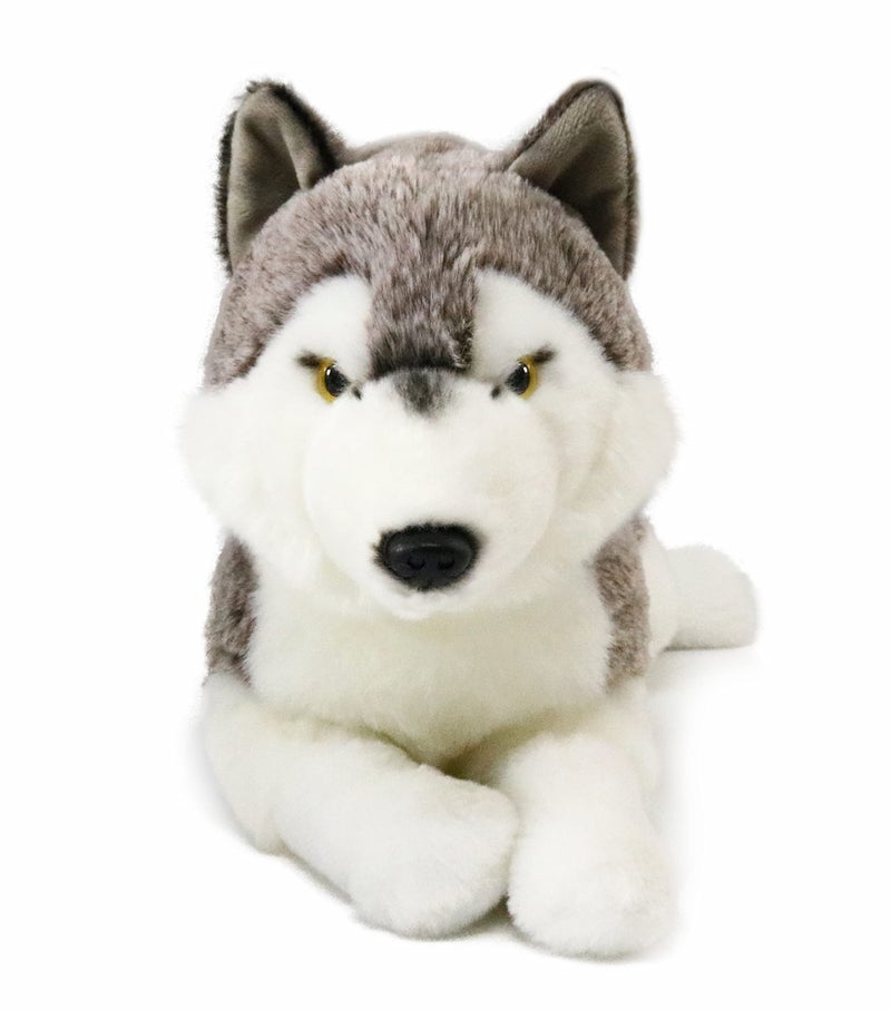 Ice King Bear Lifelike Siberian Wolf Stuffed Animal - Plush Toy - 14 Inches Length (Original) - Image 1