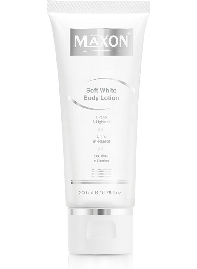 ماكس أون MAX-ON Soft White Whitening Body Lotion 200ml | Skin Perfector | Effective Skin Lightening Solution | Skin Care | All Type Skin | For Men and Women - Image 1