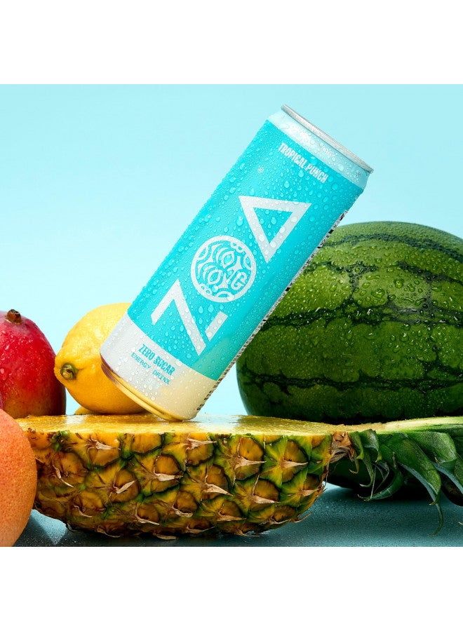 ZOA ZOA Zero Sugar Energy Drinks - Tropical Punch | Healthy Energy Formula with Natural Caffeine, Daily Vitamin C, Essential B-Vitamins | Gluten-Free, Keto Friendly | 12 Ounce Cans (Pack Of 12) - Image 3
